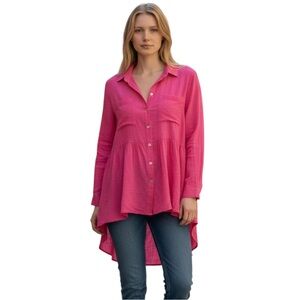 Elegant Fuchsia Button-Down Shirt for Women